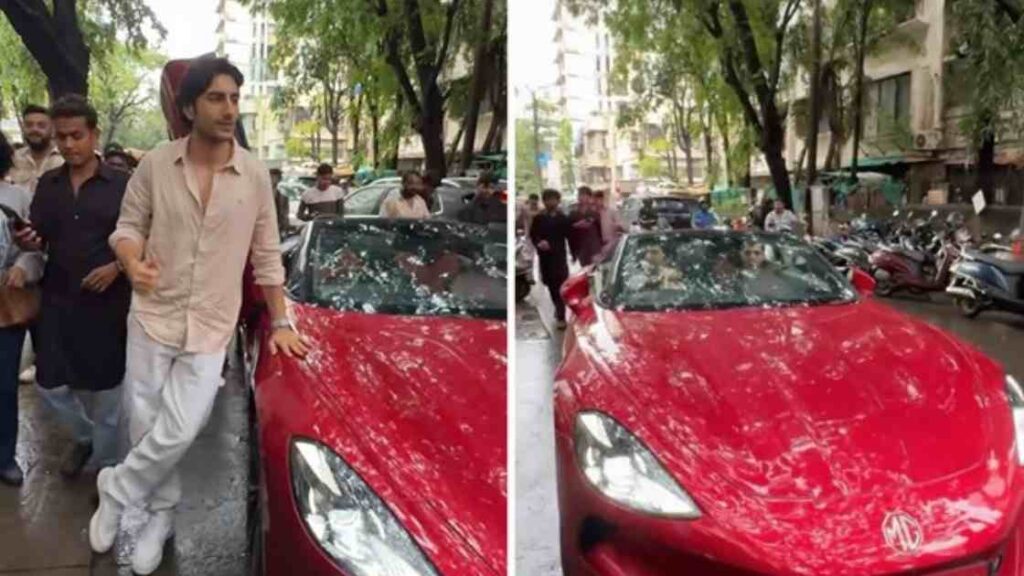 Ibrahim Ali Khan Makes Electric Statement with ₹75 Lakh MG Cyberster EV.